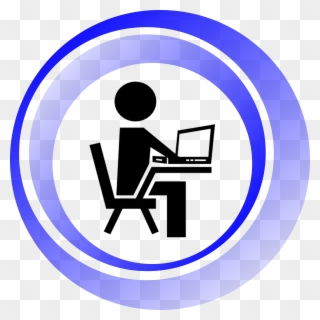 Recording1 - Person Sitting At A Computer Clipart