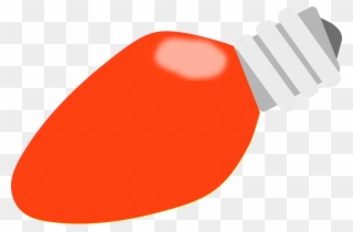 Bulb Clipart Orange - Red Christmas Light Bulb - Png Download