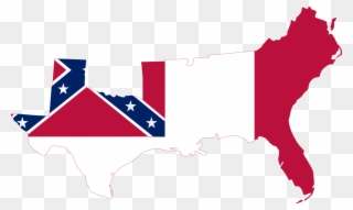 Flag-map Of The Confederate States - Confederate States Flag Map Clipart