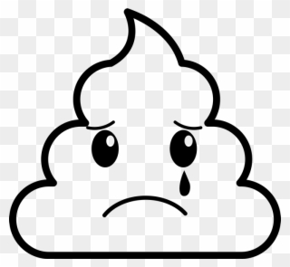 Poop Clip Drawing - Poop Emoji Black And White - Png Download