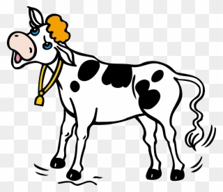 Cattle Clipart Cow Horse - Cartoon Cow - Png Download