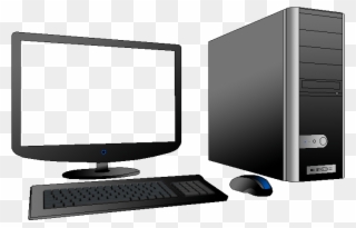 Free To Use & Public Domain Desktop Computer Clip Art - Desktop Computer Black And White - Png Download