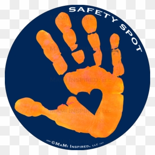 Safety Spot Orange Kids Hand Car Magnet Handprint Parking - Safety Spot Clipart