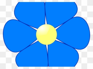 Blue Flower Clipart Simple - Flowers Clipart Color - Png Download