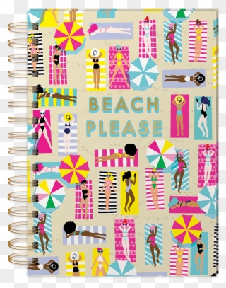 Beach Please Spiral Bound Journal - Lady Jayne Spiral Bound Journal Clipart