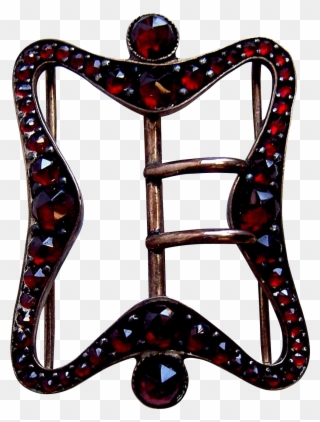 Victorian Bohemian Garnet Belt Buckle Dress Buckle - Jewellery Clipart