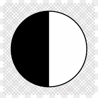 Black And White Half Circle Clipart Semicircle Computer - Circle With Transparent Background - Png Download