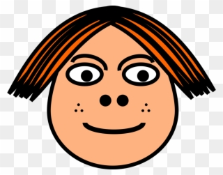 Freckle Red Hair Face Child - Short Hair Cartoon Girl Clipart