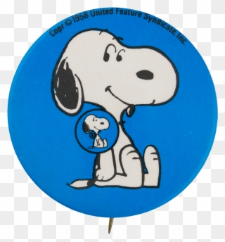 Snoopy Blue Button Self Referential Button Museum - Snoopy Button Clipart
