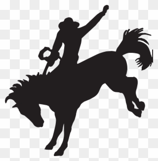 Decal - Cowboy Riding A Horse Silhouette Clipart