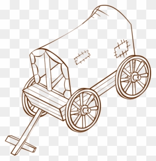 Pioneer Clipart Wood Cart - Drawing Of A Caravan - Png Download