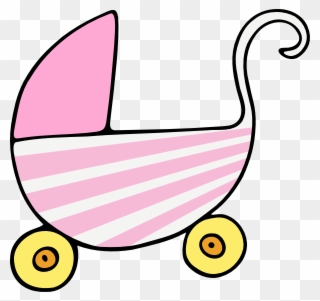 Girl Baby Stroller Greeting Cards Clipart
