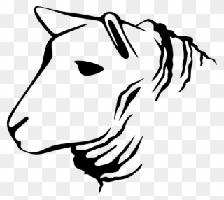 Animal, Barnyard, Lamb, Sheep, Silhouette - Sheep Face Silhouette Clipart