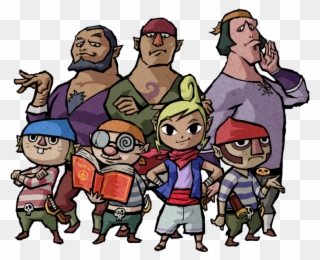 Tetra's Pirate Crew - Zelda Wind Waker Character Art Clipart