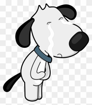 Cartoon Of Dog Holding His Gut - Dog Clipart