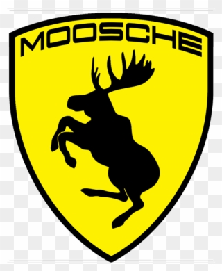 Moose Sticker M Moosche Prancing Moose Shield Please - Volvo Moose Clipart