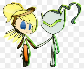 Mercy X Genji Art Trade By Crazyfunnybun - Genji Clipart