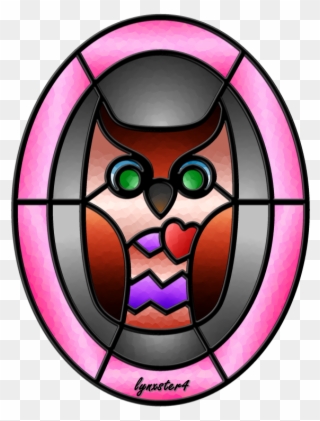Stained Glass Owl - Circle Clipart