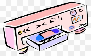 Vector Illustration Of Video Cassette Recorder Vcr - Videocassette Recorder Clipart