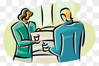 Vector Illustration Of Morning Conversation And Gossip - Water Clipart
