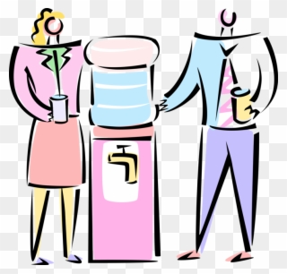 Vector Illustration Of Office Workers Exchange Gossip Clipart