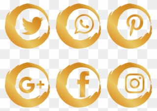 Gold Social Media Icons Png - Social Media Icons Gold Png Clipart