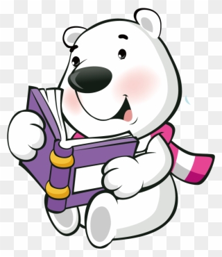 Clipart Reading Teddy Bear - Happy Forever Cross Stitch Cartoon, Study Hard - Png Download