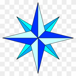 Open - Simple Compass Rose Clipart - Png Download
