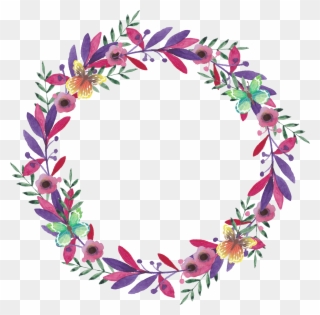 Flower Watercolor Painting Wreath Vector Painted Garlands - Wreath Clipart