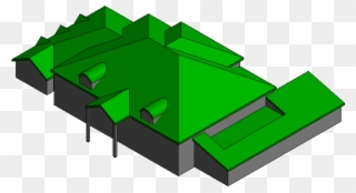 Then A Second Roof Is Created And Placed At The Cutoff - Architecture Clipart