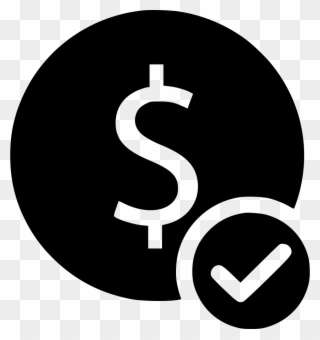 Black And White Download Dollar Coin Check Mark - Dollar Sign Circle Png Clipart