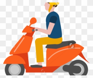 Scooter Clipart Couple - Scooter Riding Clipart Png Transparent Png