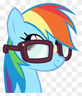 Nerd Transparent Rainbow - Rainbow Dash Wearing Glasses Clipart