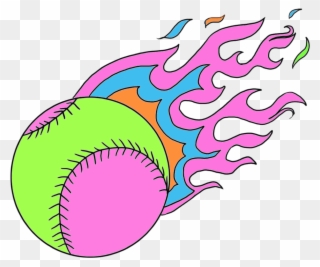 For The Fire Dragons Bright Flaming Softball - Baseball Coloring Pages Clipart