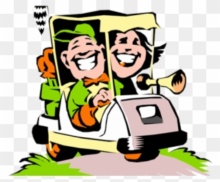 Couple Clipart Engineer - Golf Cart Cartoon - Png Download