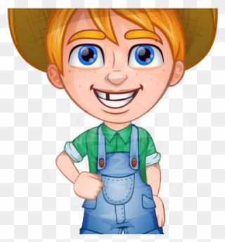 Little Boy Clipart Farm Boy - Farm Boy Cartoon Character - Png Download