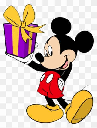 Mickey Mouse Hd Png - Mickey Mouse With Gift Clipart