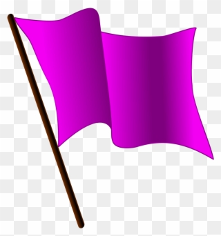 Purple Flag Waving - Waving Purple Flag Clipart