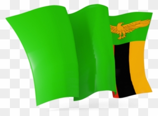 Flag Clipart Zambian - Waving Flag Of Zambia - Png Download