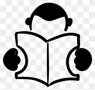 Drawn Bobook Person - Reading Book Logo Vector Png Clipart