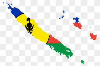 Waving Animation - New Caledonia Flag And Map Clipart