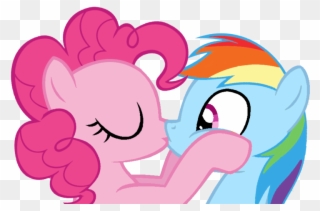 Pinkie - Pinkie Pie Y Rainbow Dash Kiss Clipart