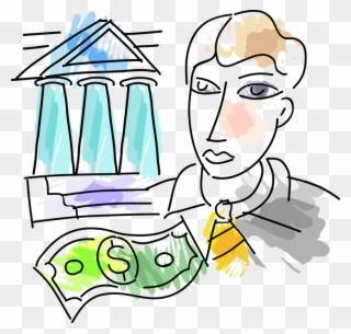 Vector Illustration Of Businessman Deposits Financial Clipart