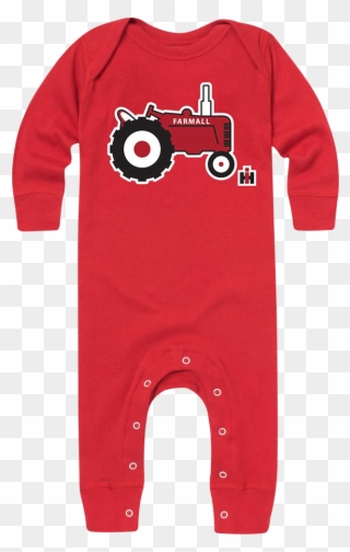 Ih Little Tractor Infant Long Onesie Farmall Onesie, - Merry Christmas Diaper Was Full Clipart