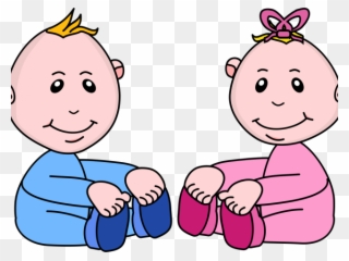 Baby Girl Clipart Boy - Pink And Blue Babies Clipart - Png Download