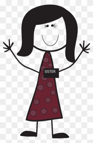Serving As A Sister - Stick Figure Sister Missionary Clipart