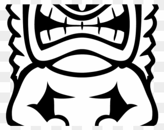 Totem Pole Clipart Black And White - Tiki Clipart Black And White - Png