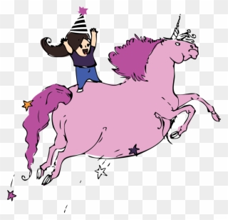 This Is What I Imagine How You Picture Me In Your Mind - Riding A Pink Unicorn Clipart