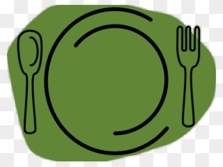 Plate Clipart Luncheon - Plate Spoon Fork Clipart - Png Download