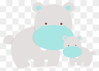 Hippo Clipart Safari - Hipopotamo Rosada Bebe Para Baby Shower Png Transparent Png
